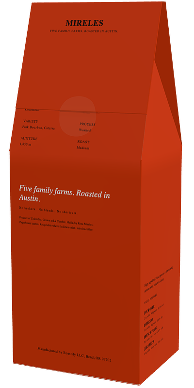 Medium roast, Colombia. A 12 oz carton of Colombia coffee from Huila.